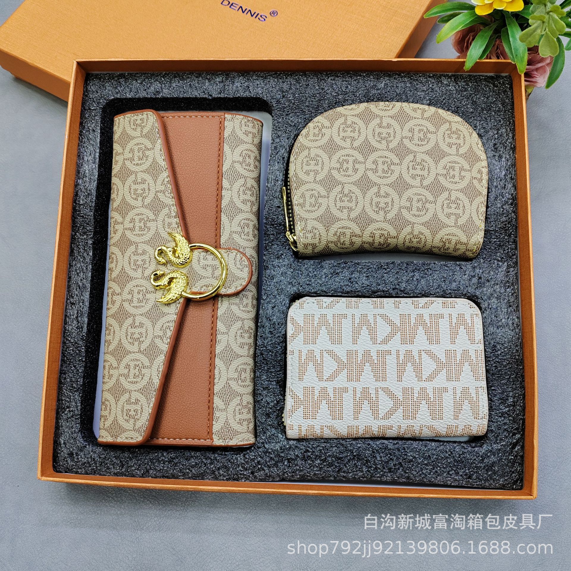 Coffret 3 Pièces Femme (Portefeuille + Porte-cartes + Pochette)_9
