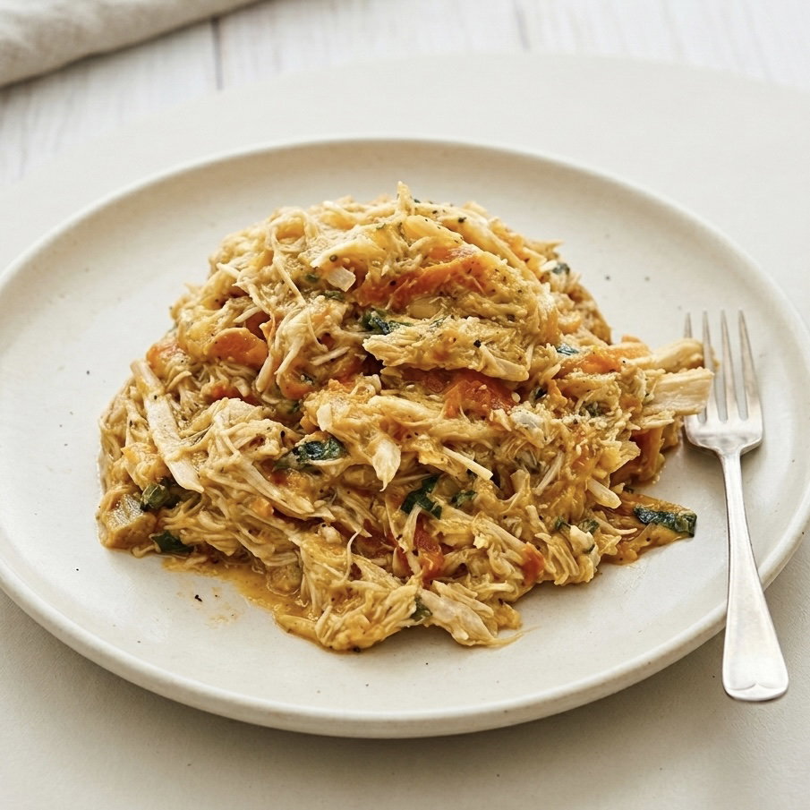 Pollo mechado con vegetales _0