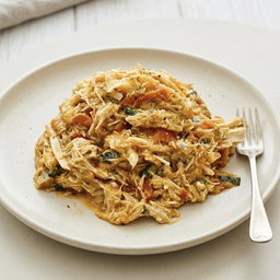 Pollo mechado con vegetales 