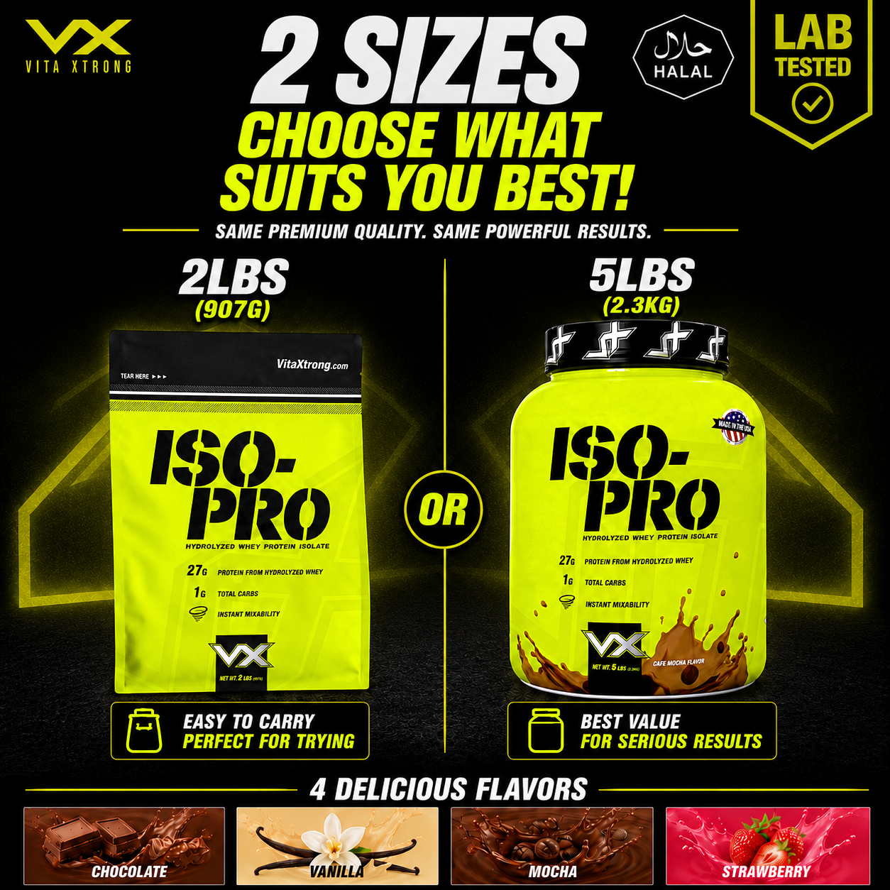 VITAXTRONG™ ISO-PRO Hydrolyzed Whey Isolate (5lbs / 2.3kg) | 27g Premium Protein • Zero Sugar • Zero Fat • Lactose-Free • Lean Muscle [VX]_7