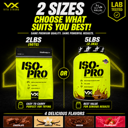 VITAXTRONG™ ISO-PRO Hydrolyzed Whey Isolate (5lbs / 2.3kg) | 27g Premium Protein • Zero Sugar • Zero Fat • Lactose-Free • Lean Muscle [VX]