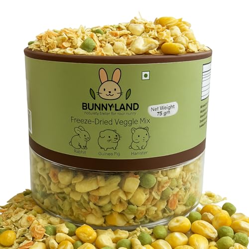 Bunnyland Freeze-Dried Veggie Mix, Natural Pet Food Treat for Rabbits, Guinea Pigs,