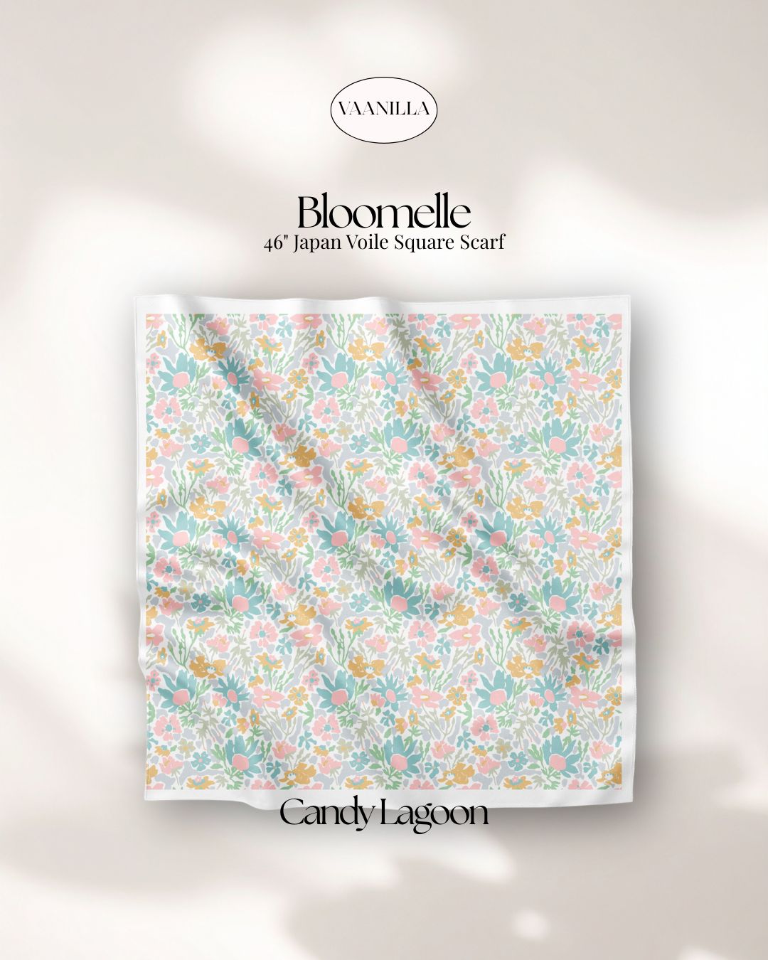 Bloomelle Scented Japan Voile Square Scarf in Candy Lagoon