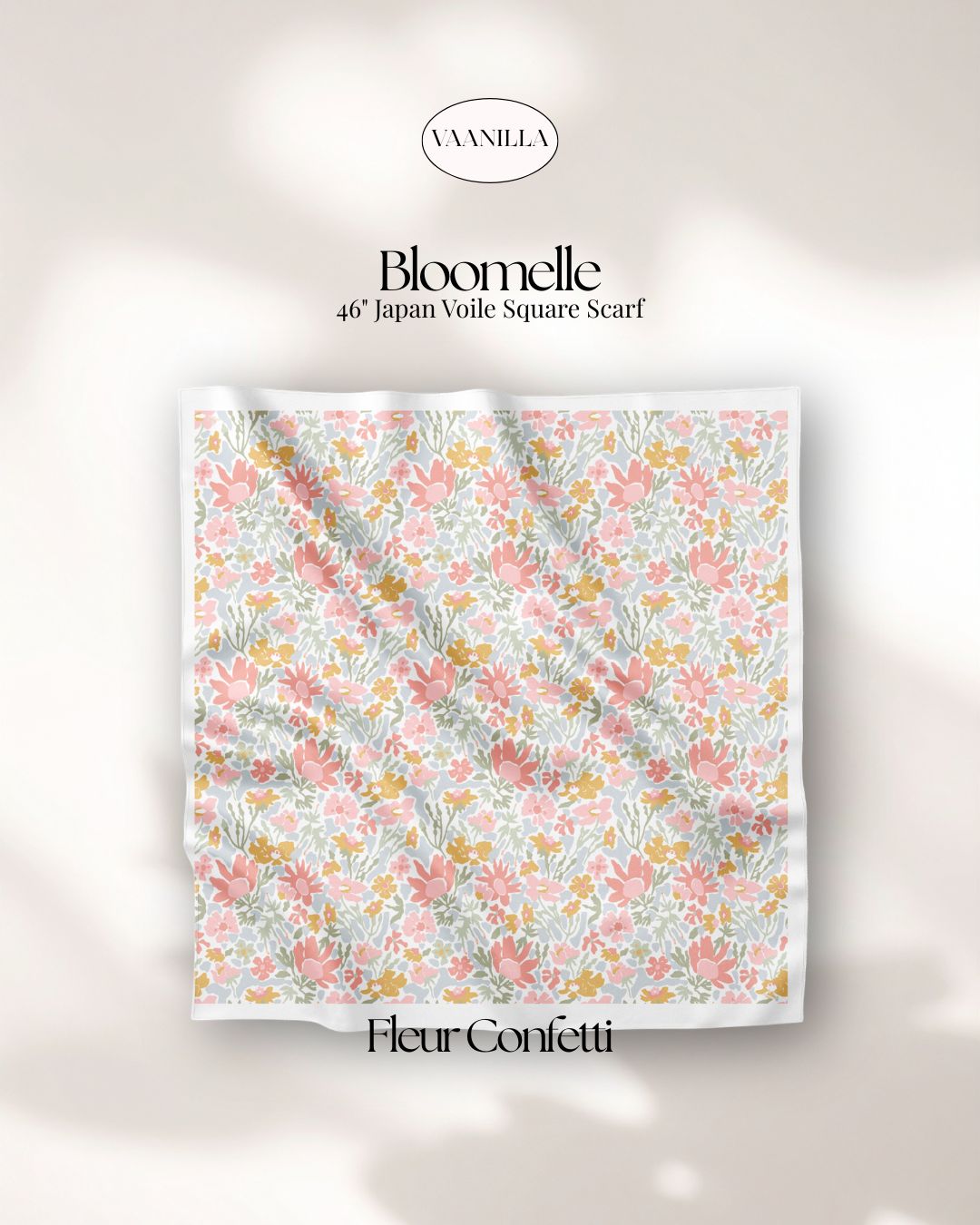 Bloomelle Scented Japan Voile Square Scarf in Fleur Confetti_0