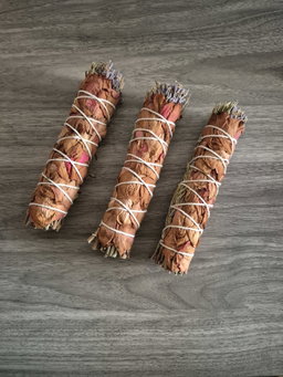 Rosemary Lavender Rose petals smudge stick