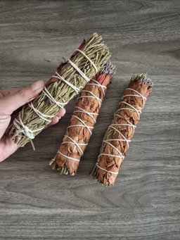 Rosemary Lavender Rose petals smudge stick