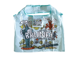 Foldable Shopping Bag - Street Doodle Blue 56x67cm