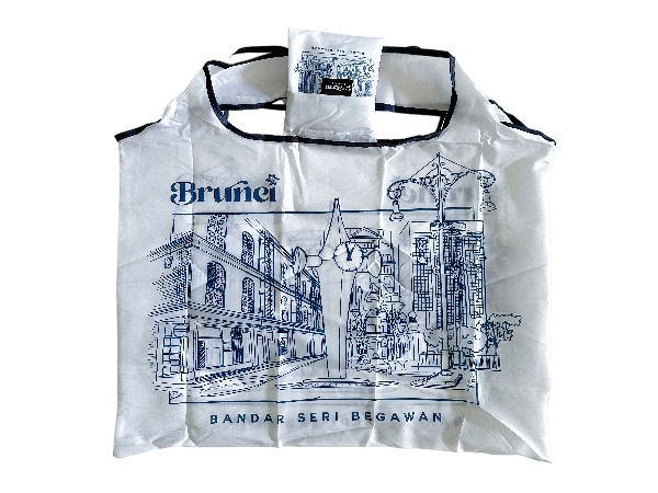 Foldable Shopping Bag - Bandar Sketch (Blue)_0