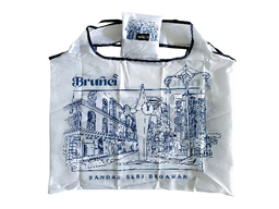 Foldable Shopping Bag - Bandar Sketch (Blue)