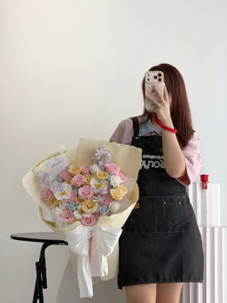 Marshmallow Series Soap Flower Mixed Bouquet 