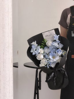 Moonlight Blue Soap Flower Mixed Bouquet 