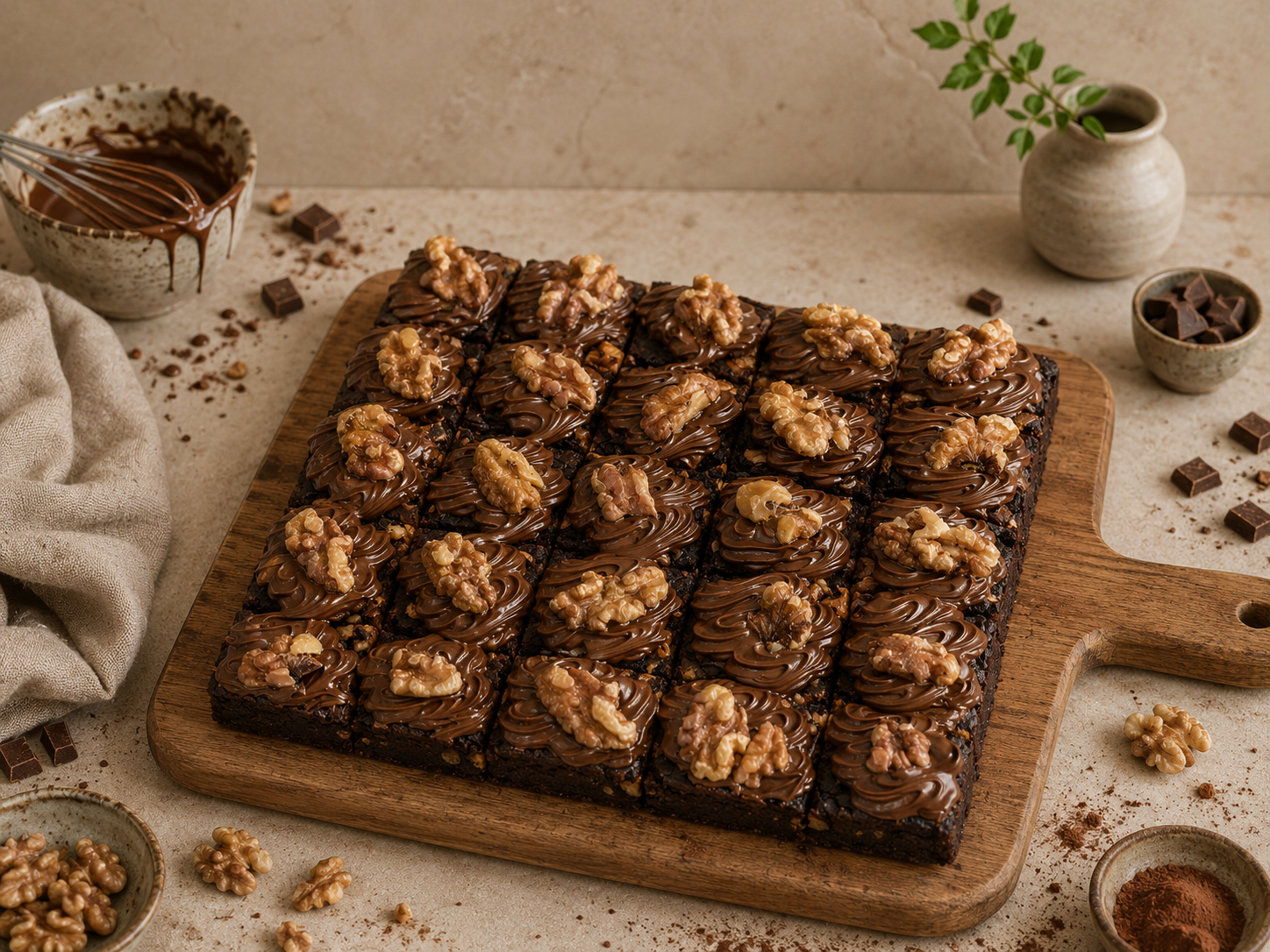 Fudgy Brownies (Walnut Nutella) 36pcs (mini bite size)_0