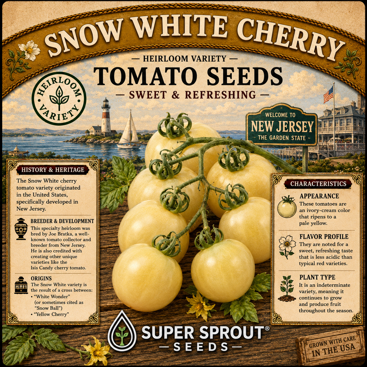 SNOW WHITE CHERRY TOMATO x 15+ seeds_1