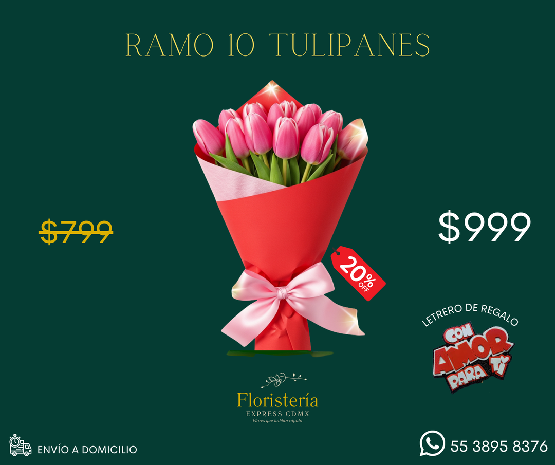 Ramo 10 tulipanes