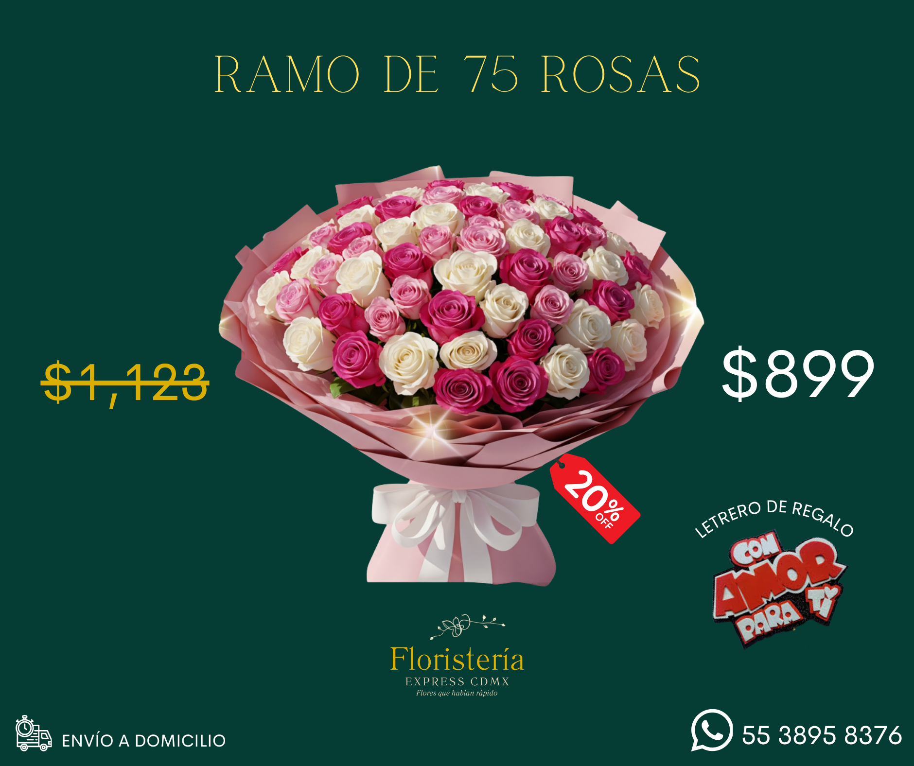 Ramo de 75 rosas_0