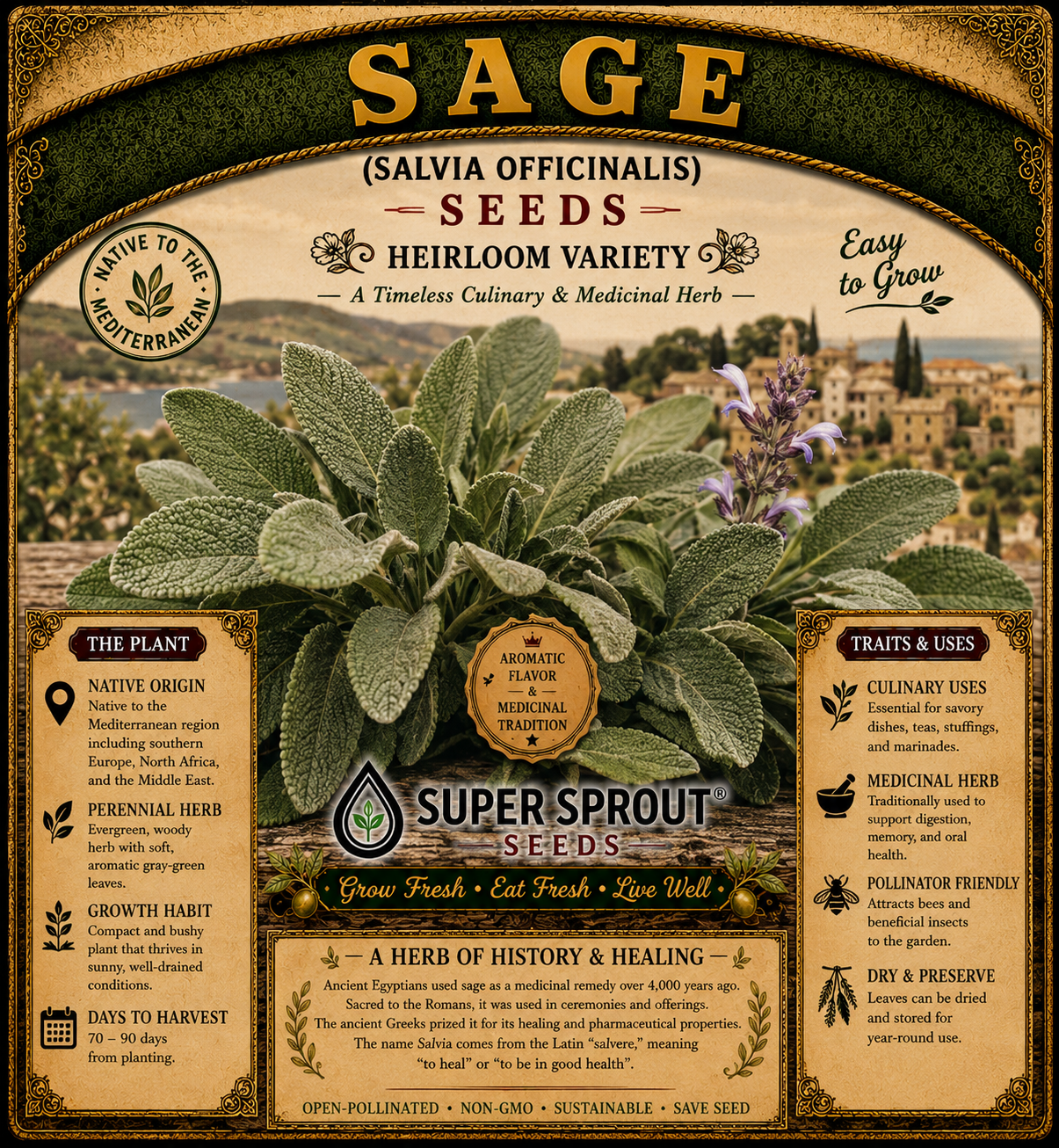 🌱SAGE (Salvia officinalis)🌱 x 10 seeds_1