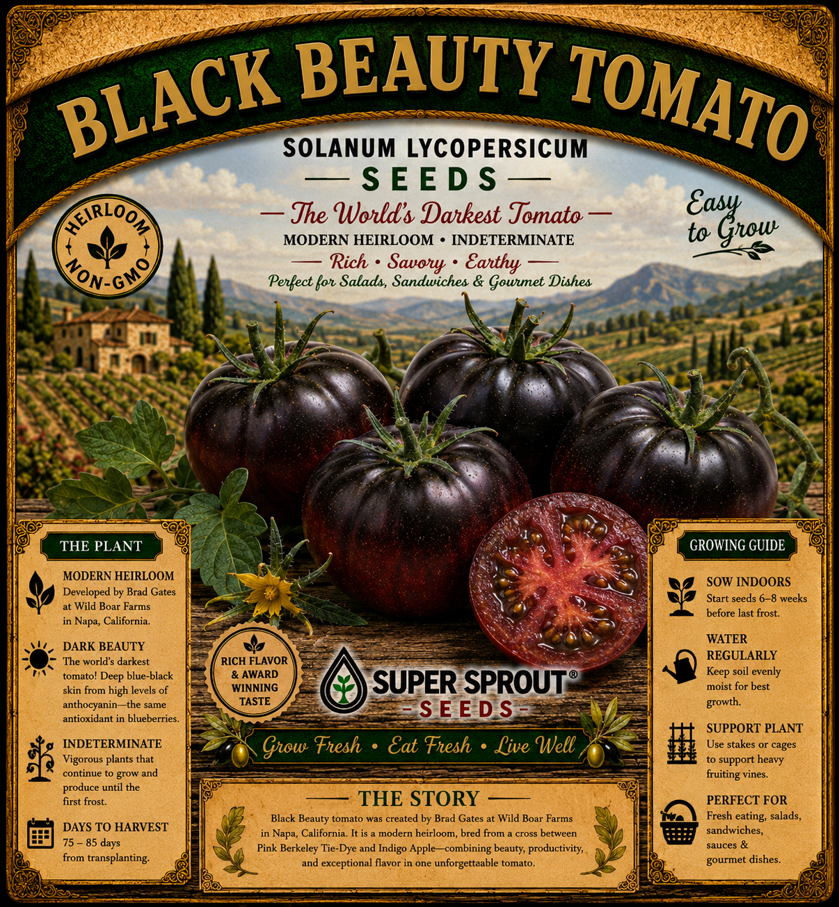 BLACK BEAUTY TOMATOES x 10+ seeds_4