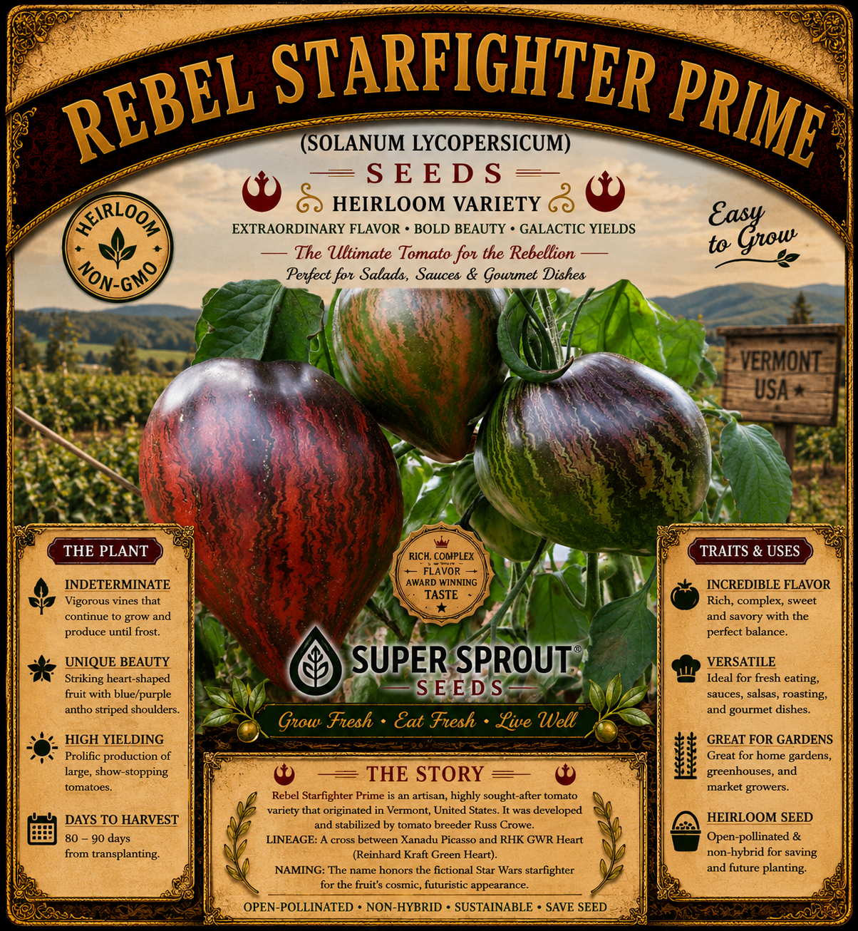 🍅REBEL STARFIGHTER PRIME TOMATO🍅 x 10 organic seeds_2
