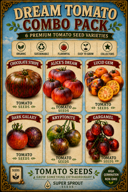 Dream Tomato collection x 6 packs (10 seeds per pack)