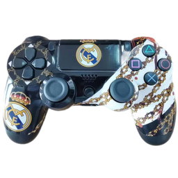 omando sem fios para PlayStation 4 personalizado com o tema do Real Madrid