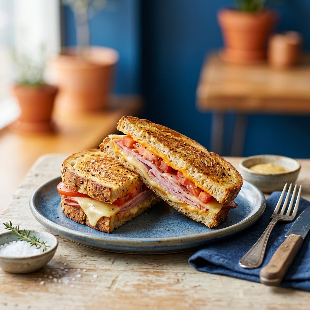 Toasted Ham, Cheese & Tomato