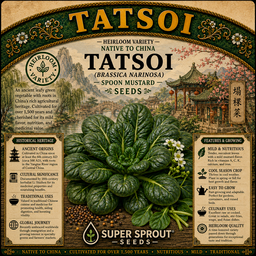 🥬TATSOI ASIAN GREEN🥬 x 100 organic seeds