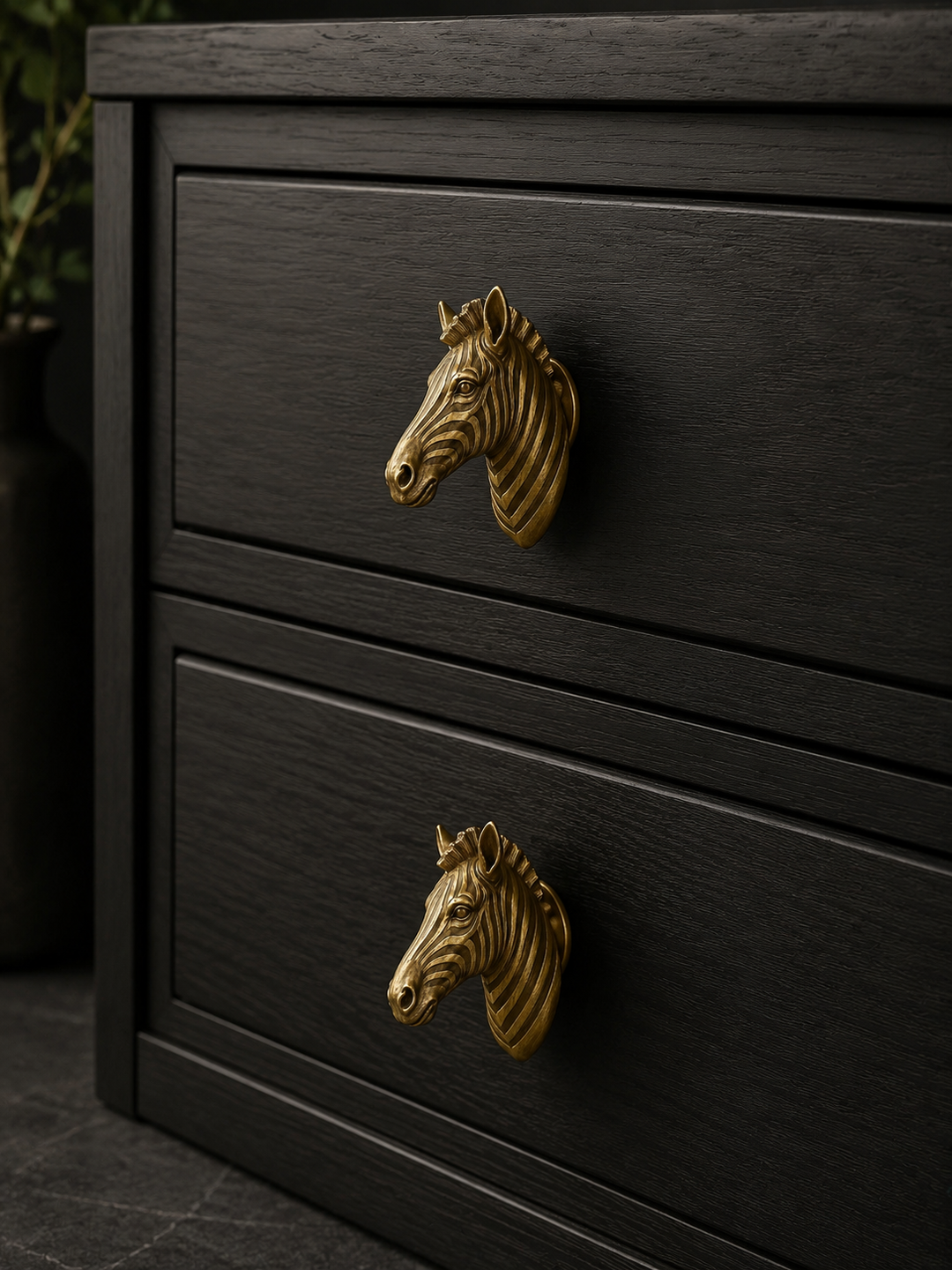 Zebra Bust Drawer Knob