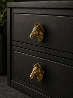 Zebra Bust Drawer Knob