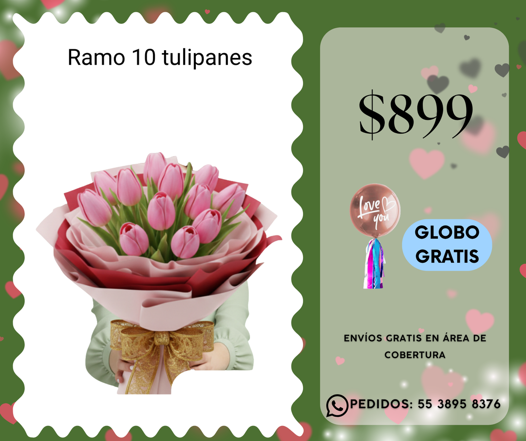 Ramo 10 tulipanes