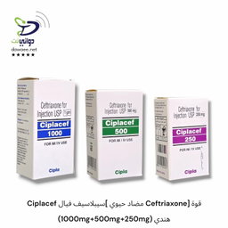 Ciplacef سيبلاسيف فيال[ مضاد حيوي Ceftriaxone] قوة (1000mg+500mg+250mg) هندي