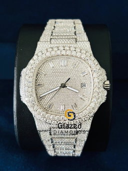 41MM Fully White Tone Moissanite Hip Hop Watch for Men