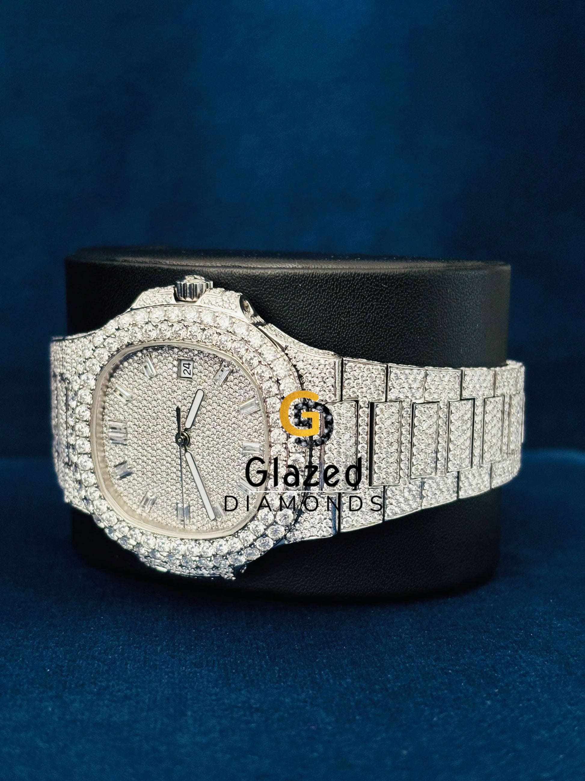 41MM Fully White Tone Moissanite Hip Hop Watch for Men_3