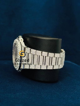 41MM Fully White Tone Moissanite Hip Hop Watch for Men