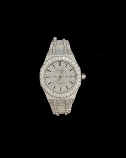 Iced Out Moissanite Automatic Watch, VVS1 Diamond Alternative, Handmade Hip Hop Luxury