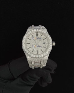 Iced Out Moissanite Automatic Watch, VVS1 Diamond Alternative, Handmade Hip Hop Luxury
