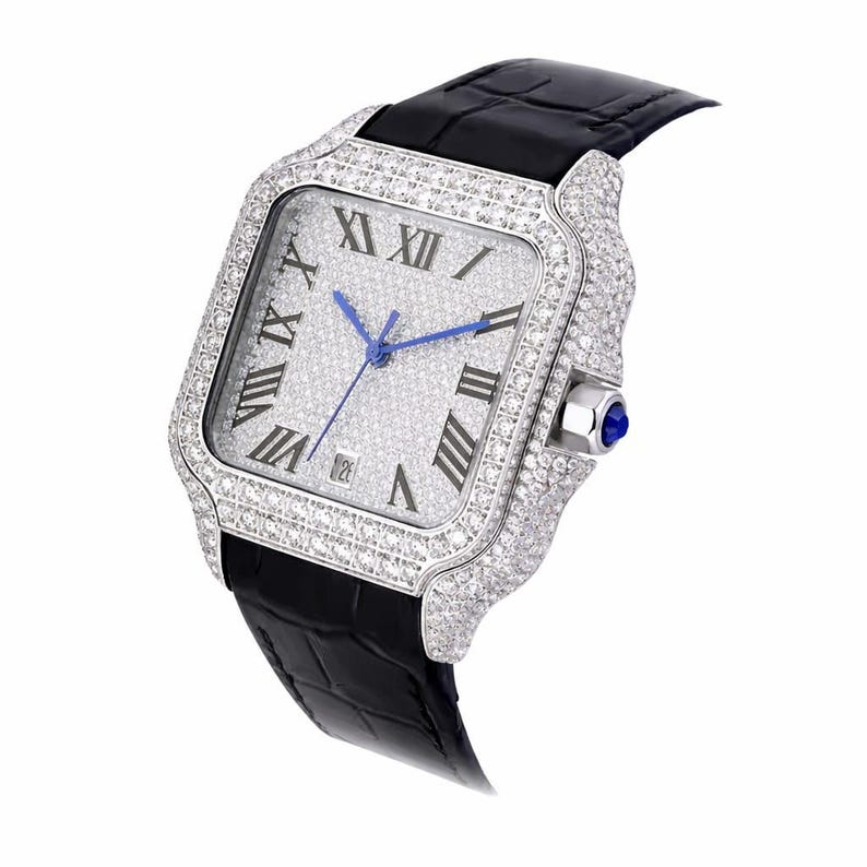 Luxury Moissanite Iced-Out Watch – 5 Variations | Diamond-Look Statement Timepiece | Sapphire Crystal | Automatic Movement_1