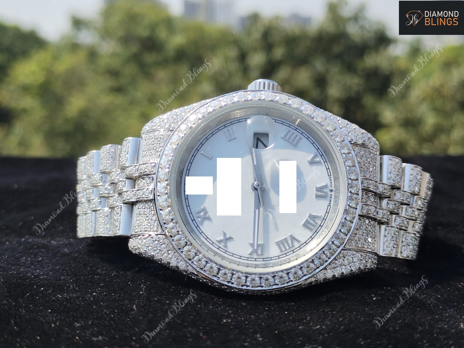 VVS Moissanite Watch, Automatic Bust Down Diamond, Iced Out Mechanical Wristwatch, Luxury Diamond Watch Hip Hop Jewelry For Men_6