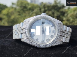 VVS Moissanite Watch, Automatic Bust Down Diamond, Iced Out Mechanical Wristwatch, Luxury Diamond Watch Hip Hop Jewelry For Men