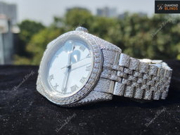 VVS Moissanite Watch, Automatic Bust Down Diamond, Iced Out Mechanical Wristwatch, Luxury Diamond Watch Hip Hop Jewelry For Men