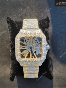Iced Out VVS Moissanite Diamond Watch, Men's Bust Down Wristwatch, Luxury Diamond Watch For Him, Hip Hop Jewelry For Him