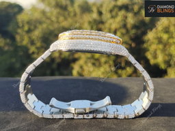 Iced Out VVS Moissanite Diamond Watch, Men's Bust Down Wristwatch, Luxury Diamond Watch For Him, Hip Hop Jewelry For Him