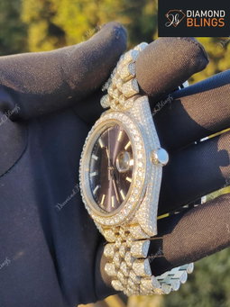Bust Down VVS Moissanite Diamond Watch, Iced Out Automatic Movement Wrist Watch, Luxury Diamond Watch For Him, Hip Hop Jewelry Unisex