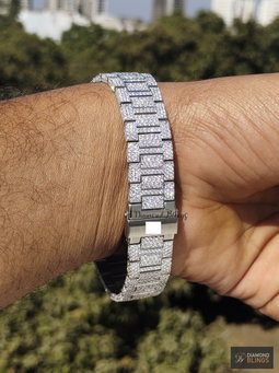 VVS Moissanite Iced Out Diamond Watch, Men's Bust Down Wristwatch, Luxury Diamond Wrist Watch For Him, Hip Hop Jewelry For Him Her Unisex