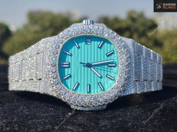 VVS Moissanite Bust Down Diamond Watch, Men's Wristwatch, Personalized Engraved Luxury Diamond Watch For Him, Hip Hop Charm Watch