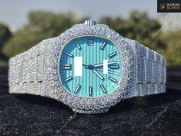VVS Moissanite Bust Down Diamond Watch, Men's Wristwatch, Personalized Engraved Luxury Diamond Watch For Him, Hip Hop Charm Watch