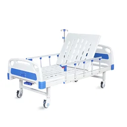 Lit d’hôpital manuel à 1 manivelle avec roues