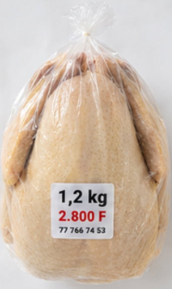 Poulet entier congelé 1,2 kg