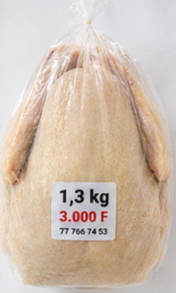 Poulet entier congelé 1,3 kg
