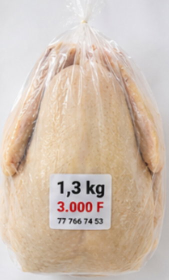 Poulet entier congelé 1,3 kg
