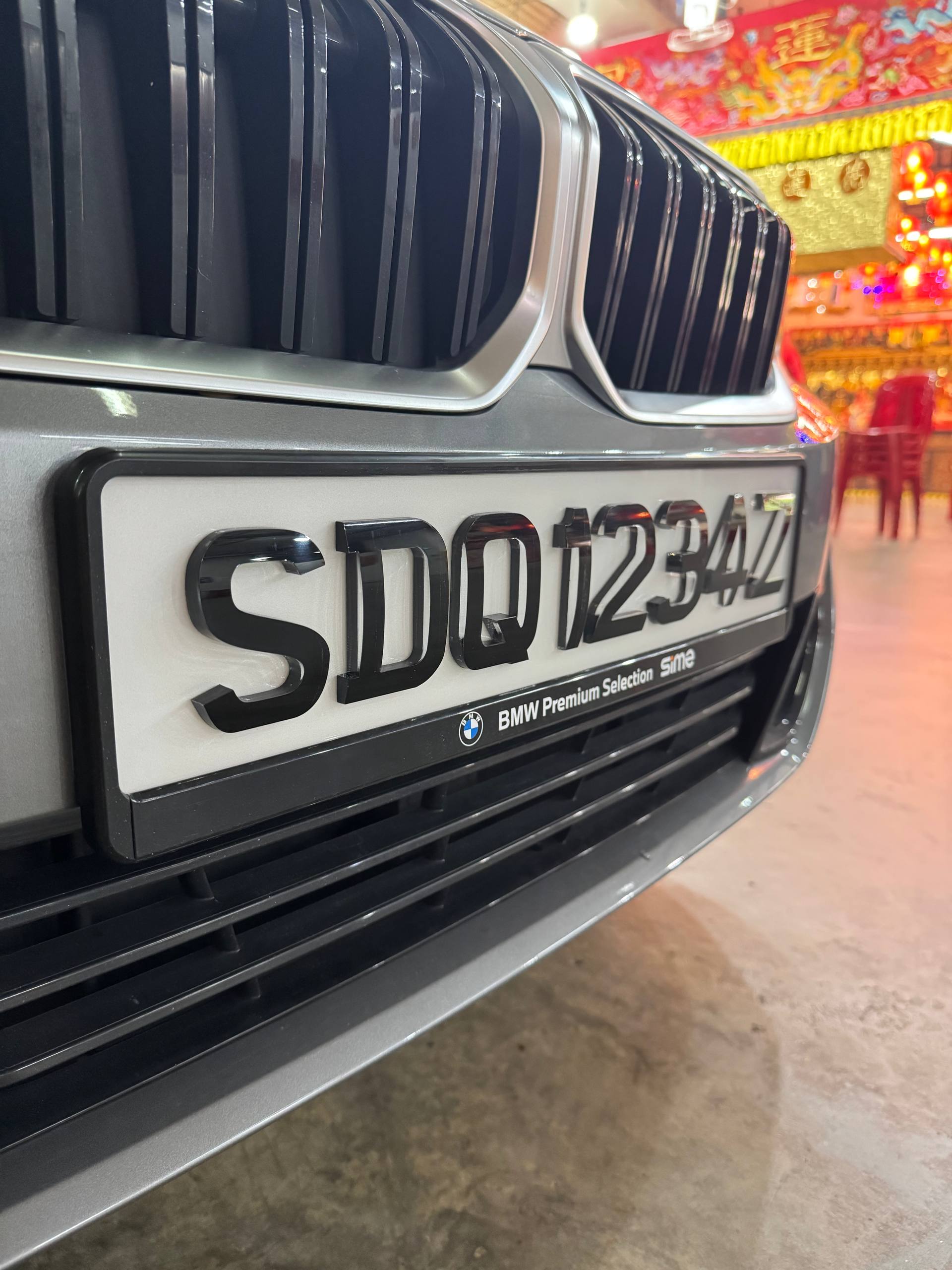 💎⚪️🟡 4D Crystal Euro Belly Reflective (White & Yellow) Car License Plates_1